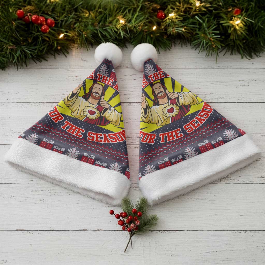 Jesus Is The Reason For The Season Christmas Santa Hat Funny Xmas Holiday Patterns - Wonder Print Shop