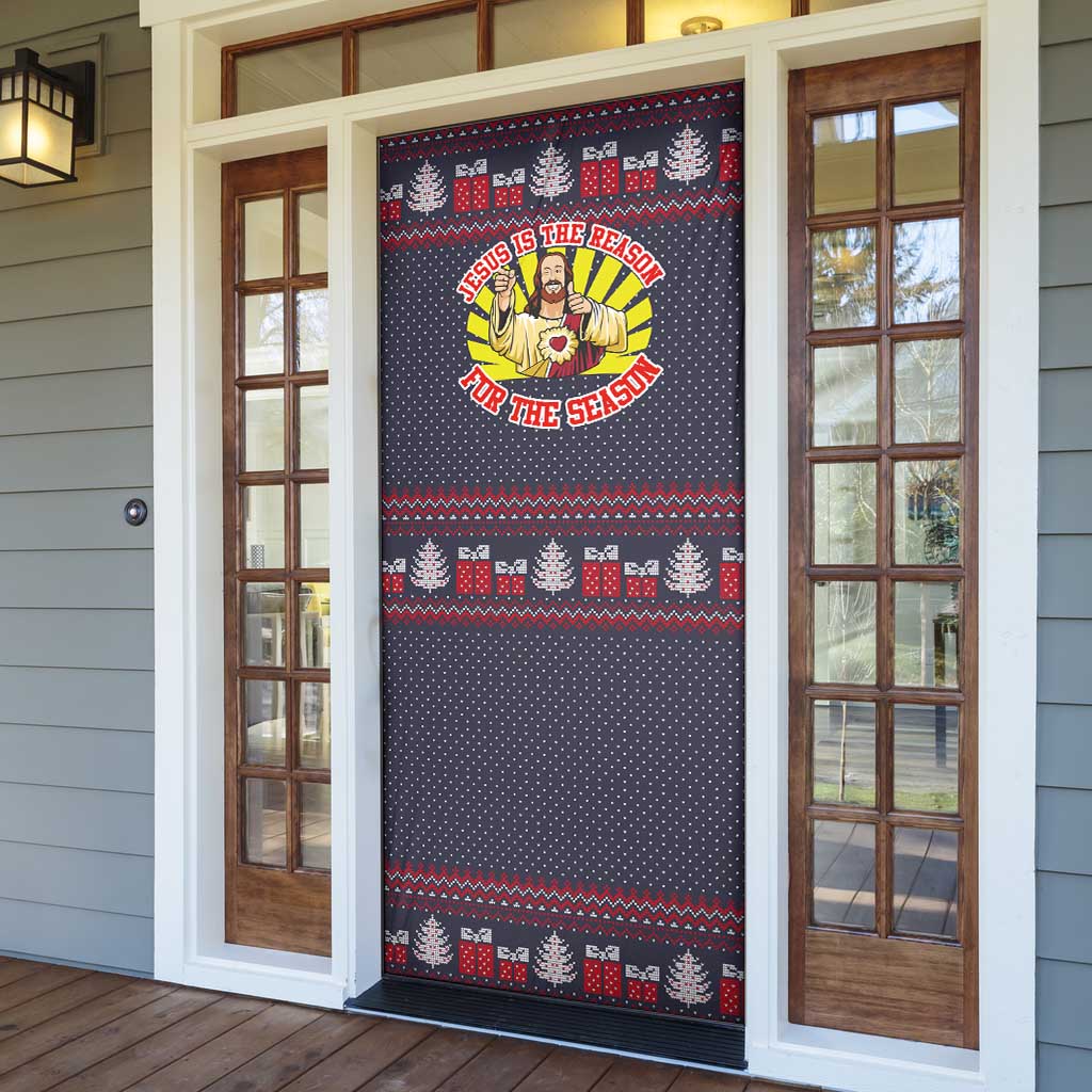 Jesus Is The Reason For The Season Christmas Door Cover Funny Xmas Holiday Patterns - Wonder Print Shop