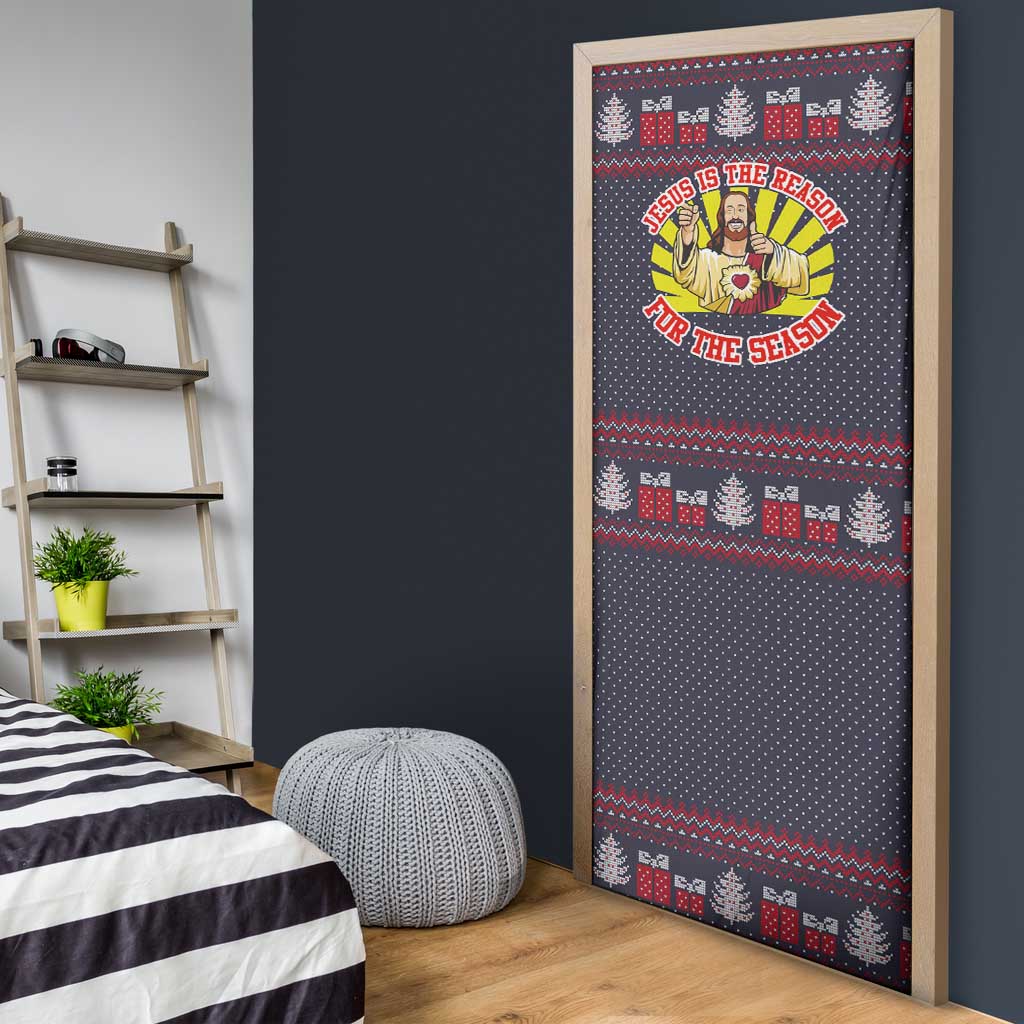 Jesus Is The Reason For The Season Christmas Door Cover Funny Xmas Holiday Patterns - Wonder Print Shop