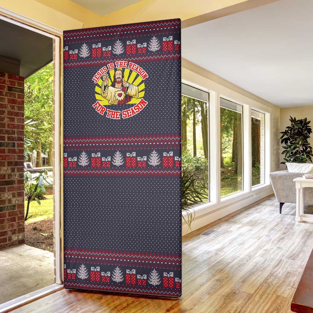 Jesus Is The Reason For The Season Christmas Door Cover Funny Xmas Holiday Patterns - Wonder Print Shop