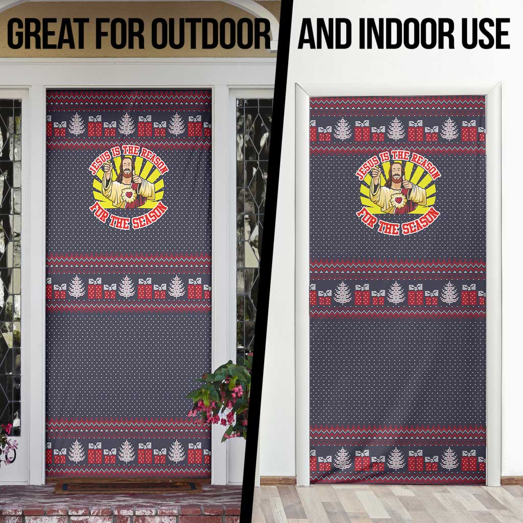 Jesus Is The Reason For The Season Christmas Door Cover Funny Xmas Holiday Patterns - Wonder Print Shop