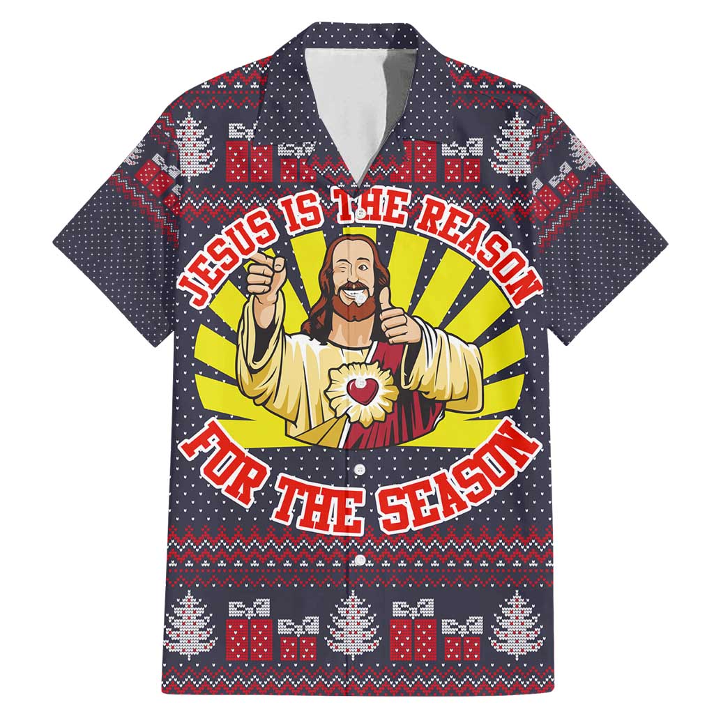 Jesus Is The Reason For The Season Christmas Family Matching Mermaid Dress and Hawaiian Shirt Funny Xmas Holiday Patterns - Wonder Print Shop