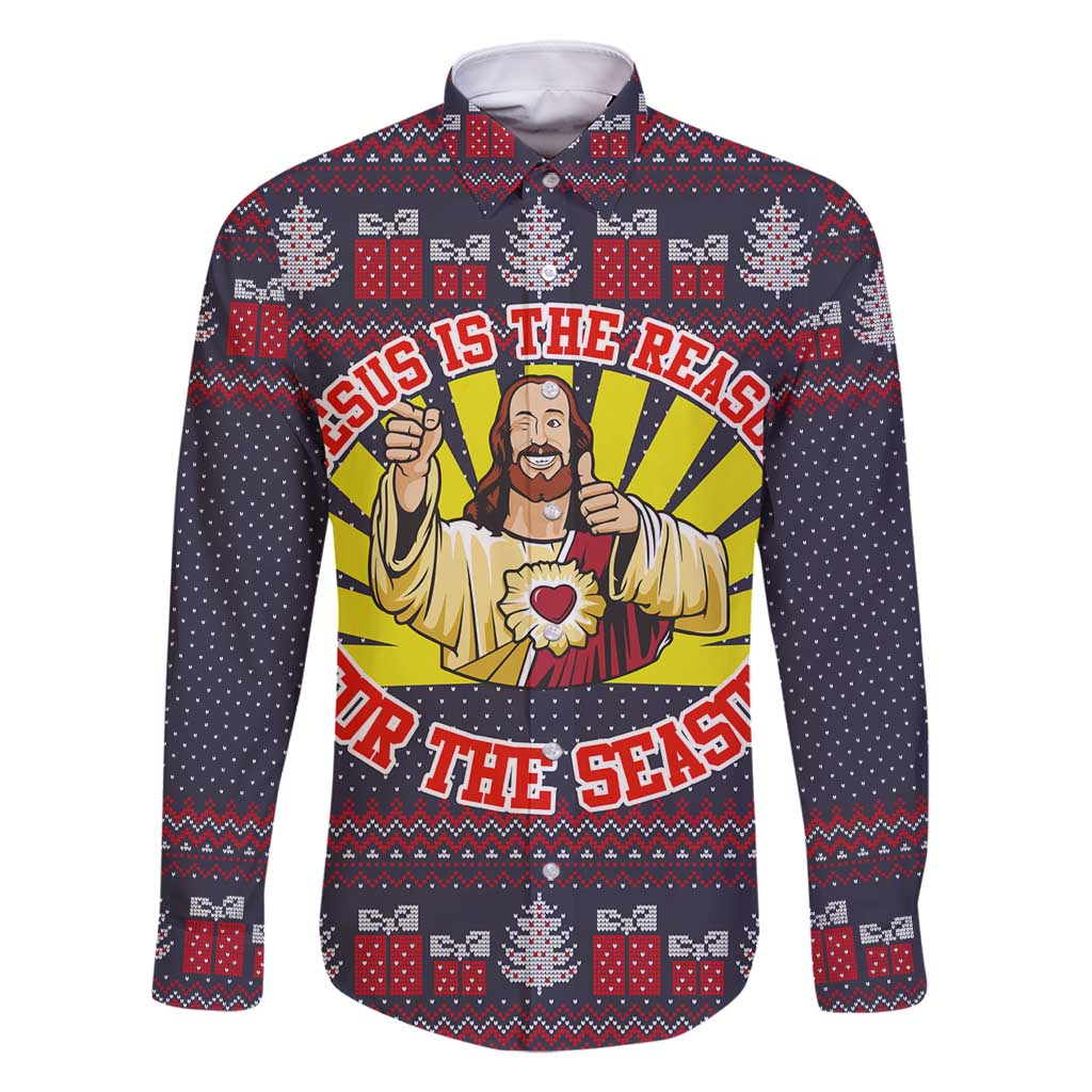 Jesus Is The Reason For The Season Christmas Family Matching Mermaid Dress and Hawaiian Shirt Funny Xmas Holiday Patterns - Wonder Print Shop