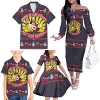 Jesus Is The Reason For The Season Christmas Family Matching Off The Shoulder Long Sleeve Dress and Hawaiian Shirt Funny Xmas Holiday Patterns - Wonder Print Shop
