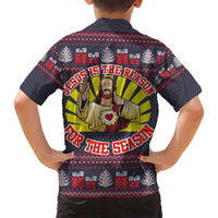 Jesus Is The Reason For The Season Christmas Family Matching Puletasi and Hawaiian Shirt Funny Xmas Holiday Patterns - Wonder Print Shop