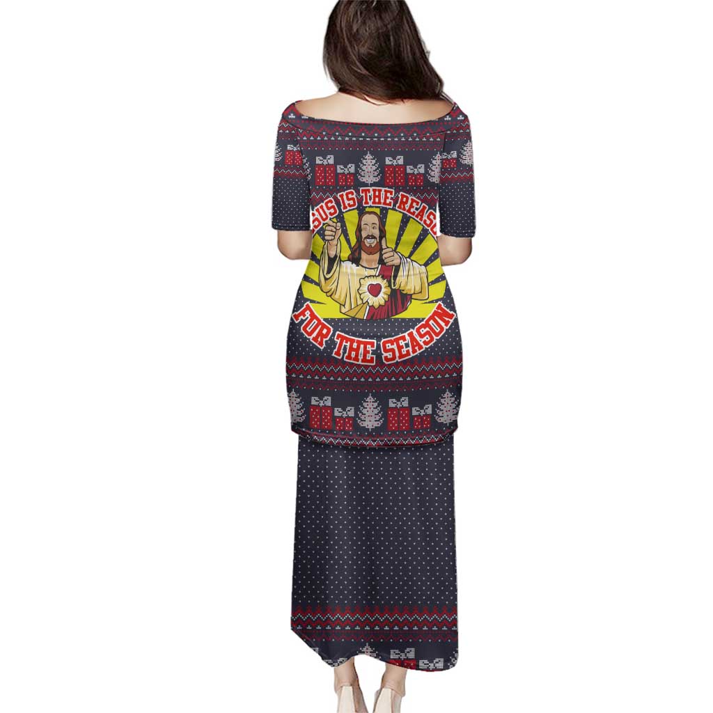 Jesus Is The Reason For The Season Christmas Family Matching Puletasi and Hawaiian Shirt Funny Xmas Holiday Patterns - Wonder Print Shop