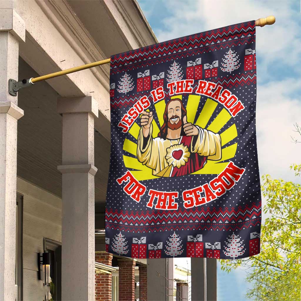 Jesus Is The Reason For The Season Christmas Garden Flag Funny Xmas Holiday Patterns - Wonder Print Shop