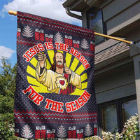 Jesus Is The Reason For The Season Christmas Garden Flag Funny Xmas Holiday Patterns - Wonder Print Shop