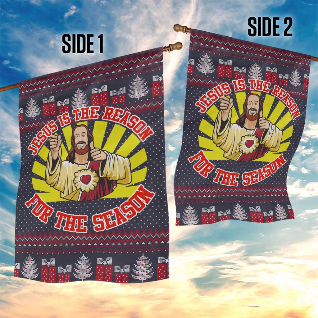 Jesus Is The Reason For The Season Christmas Garden Flag Funny Xmas Holiday Patterns - Wonder Print Shop