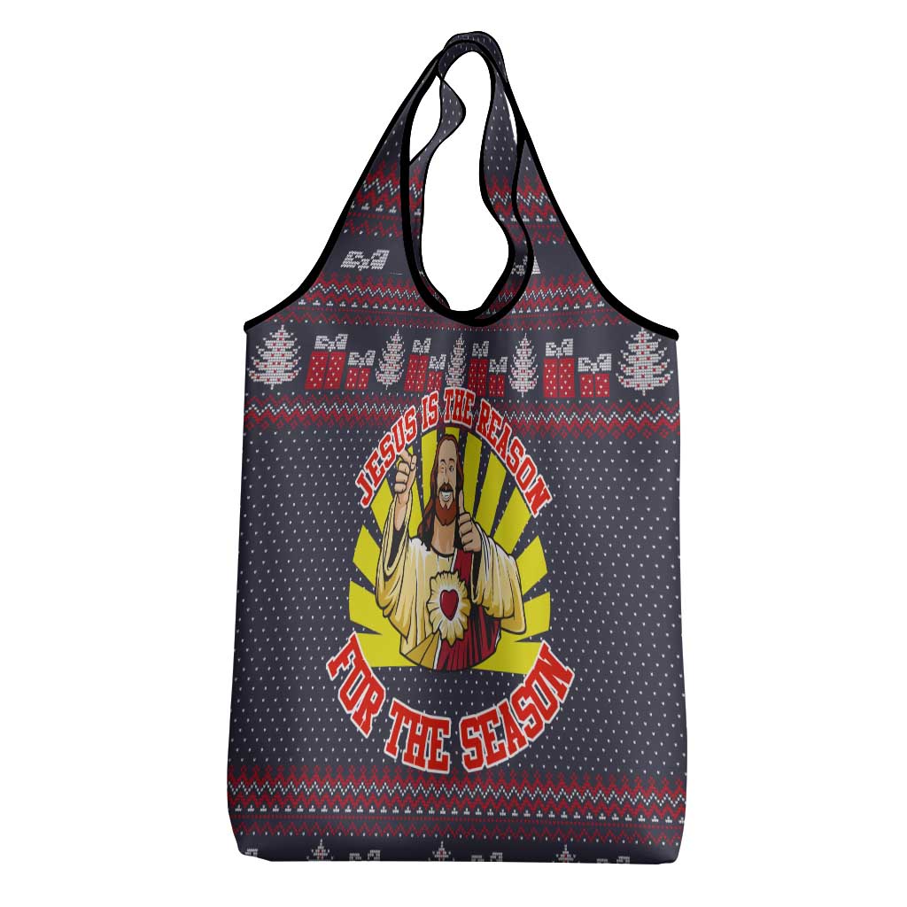 Jesus Is The Reason For The Season Christmas Grocery Bag Funny Xmas Holiday Patterns - Wonder Print Shop