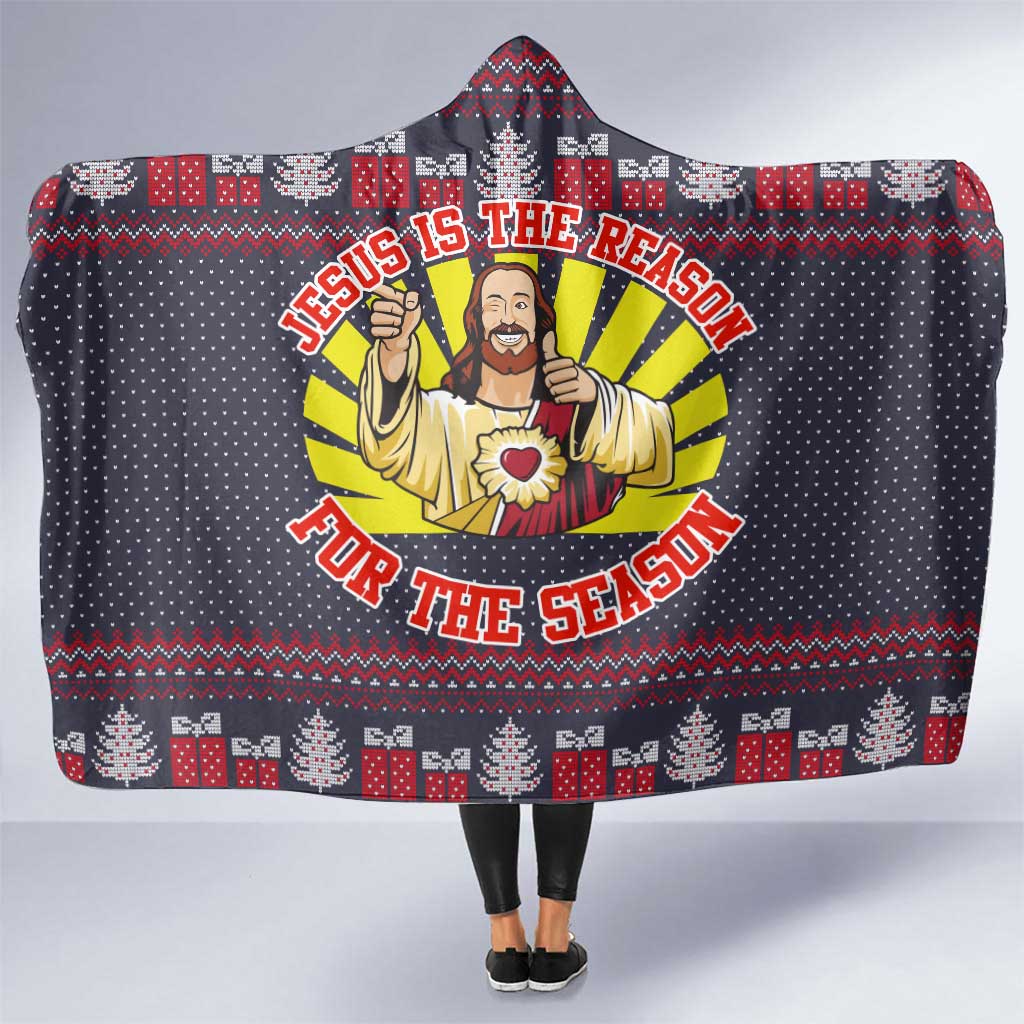Jesus Is The Reason For The Season Christmas Hooded Blanket Funny Xmas Holiday Patterns - Wonder Print Shop