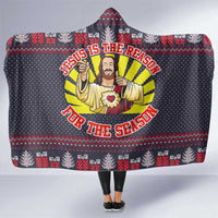 Jesus Is The Reason For The Season Christmas Hooded Blanket Funny Xmas Holiday Patterns - Wonder Print Shop