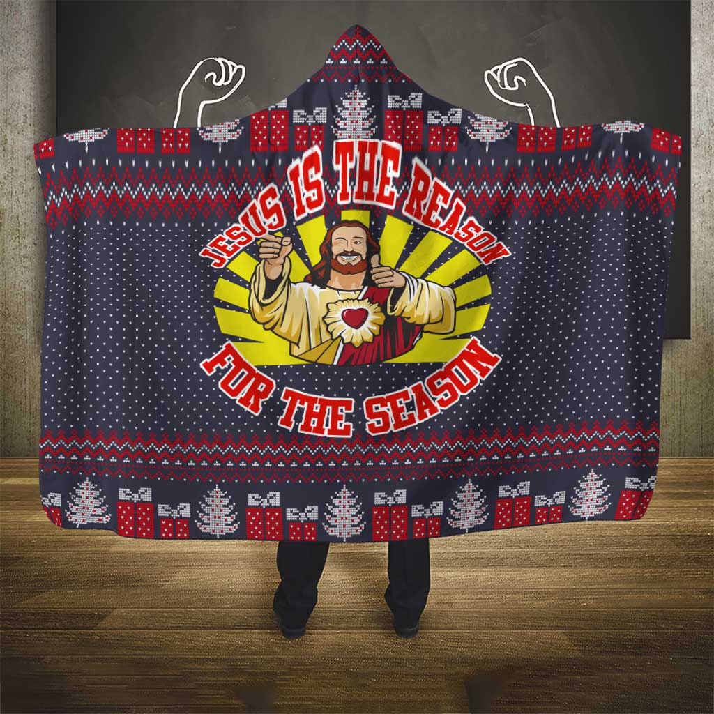 Jesus Is The Reason For The Season Christmas Hooded Blanket Funny Xmas Holiday Patterns - Wonder Print Shop