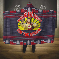 Jesus Is The Reason For The Season Christmas Hooded Blanket Funny Xmas Holiday Patterns - Wonder Print Shop
