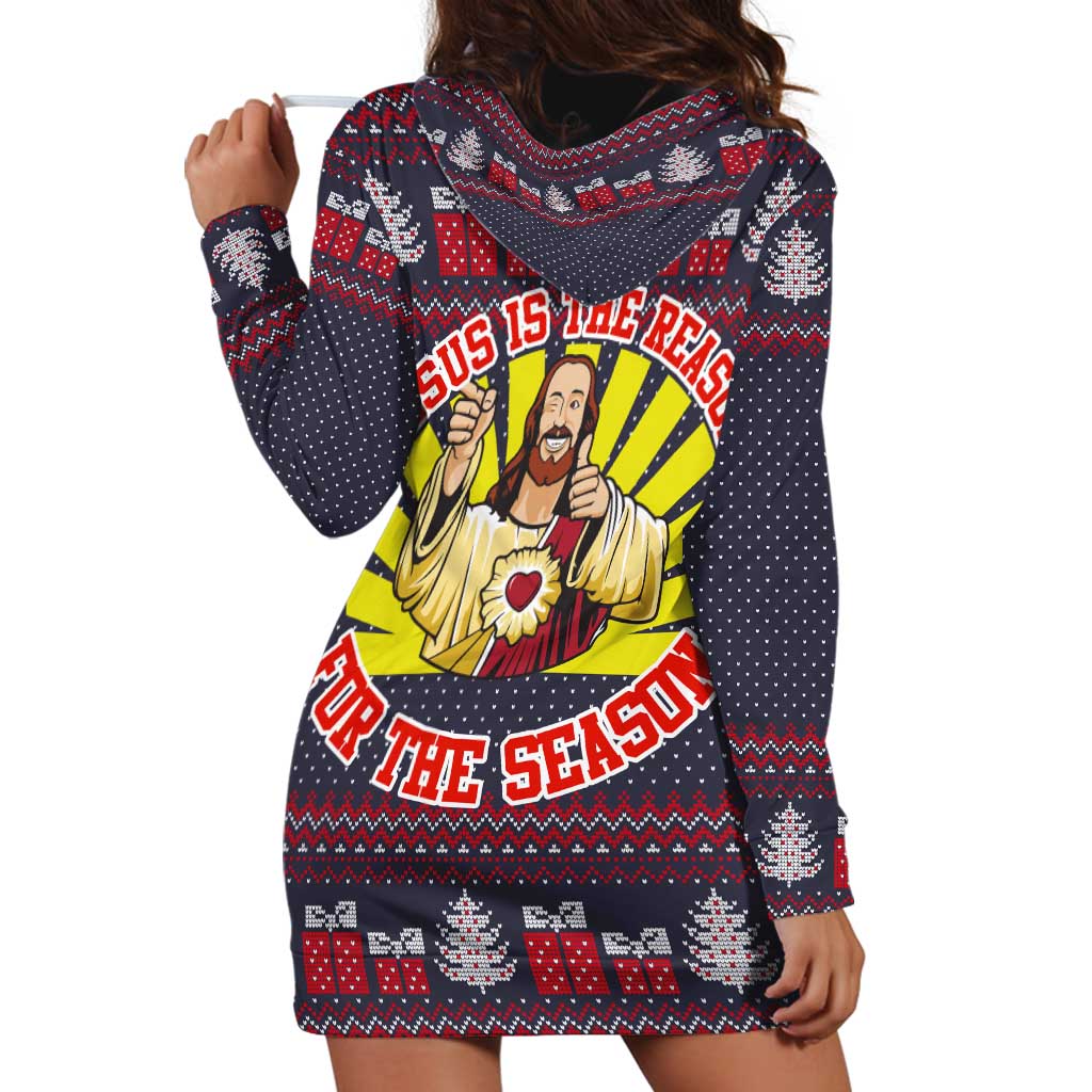Jesus Is The Reason For The Season Christmas Hoodie Dress Funny Xmas Holiday Patterns - Wonder Print Shop