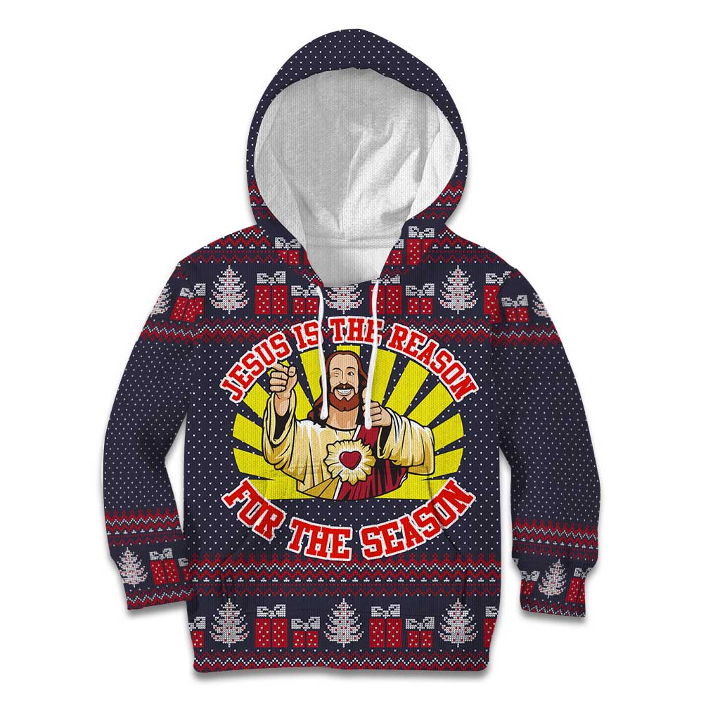 Jesus Is The Reason For The Season Christmas Kid Hoodie Funny Xmas Holiday Patterns - Wonder Print Shop