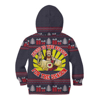 Jesus Is The Reason For The Season Christmas Kid Hoodie Funny Xmas Holiday Patterns - Wonder Print Shop