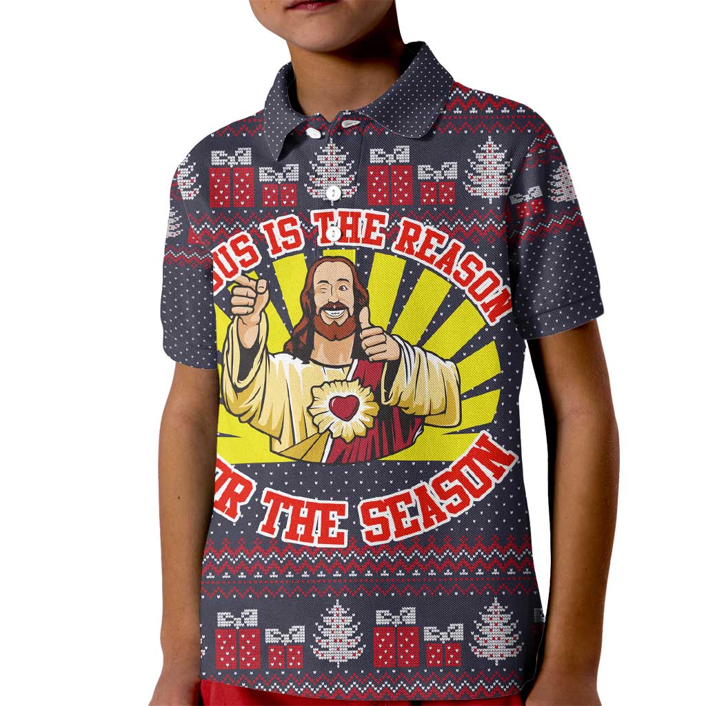 Jesus Is The Reason For The Season Christmas Kid Polo Shirt Funny Xmas Holiday Patterns - Wonder Print Shop