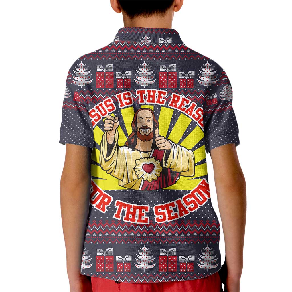 Jesus Is The Reason For The Season Christmas Kid Polo Shirt Funny Xmas Holiday Patterns - Wonder Print Shop