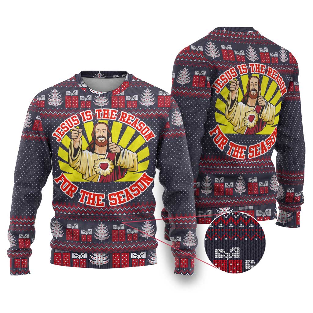 Jesus Is The Reason For The Season Christmas Ugly Christmas Sweater Funny Xmas Holiday Patterns - Wonder Print Shop