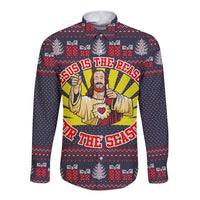 Jesus Is The Reason For The Season Christmas Long Sleeve Button Shirt Funny Xmas Holiday Patterns - Wonder Print Shop