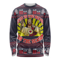 Jesus Is The Reason For The Season Christmas Long Sleeve Shirt Funny Xmas Holiday Patterns - Wonder Print Shop