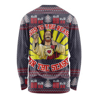 Jesus Is The Reason For The Season Christmas Long Sleeve Shirt Funny Xmas Holiday Patterns - Wonder Print Shop