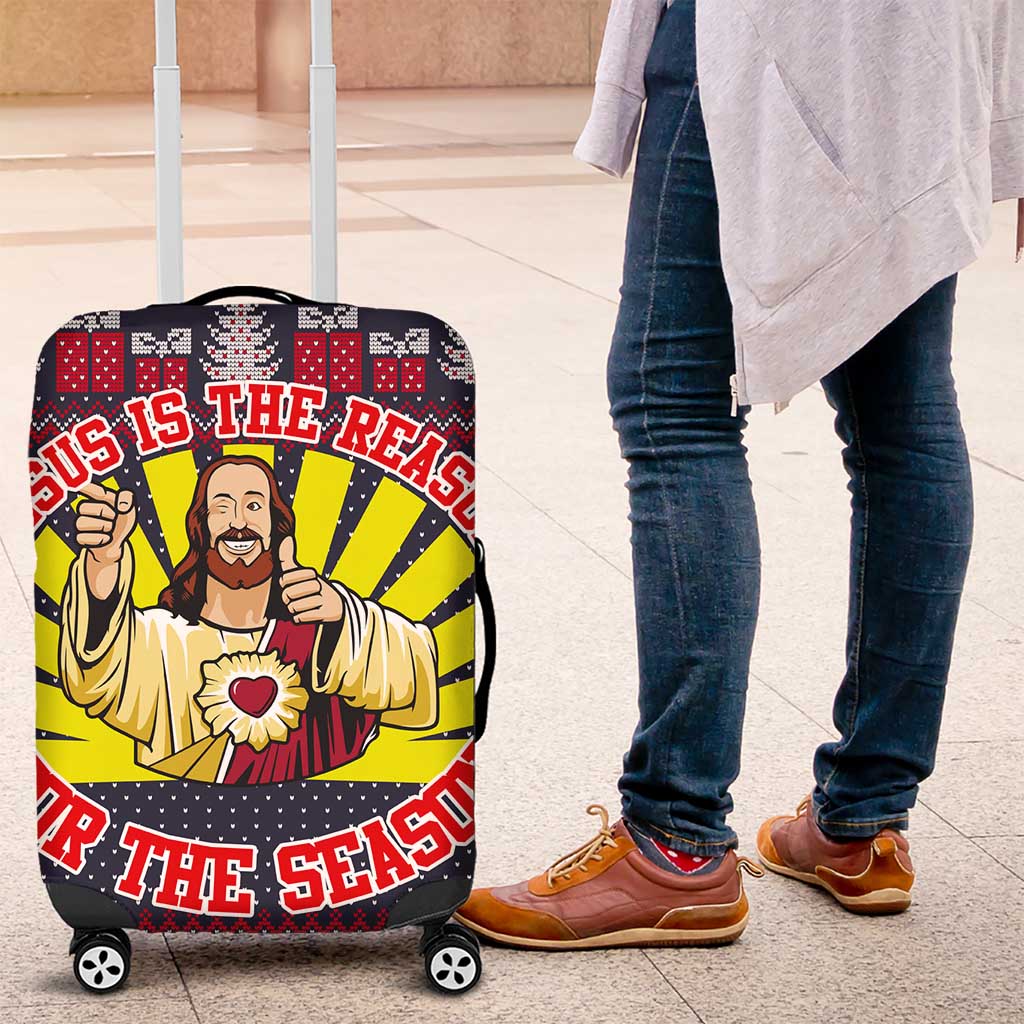 Jesus Is The Reason For The Season Christmas Luggage Cover Funny Xmas Holiday Patterns - Wonder Print Shop