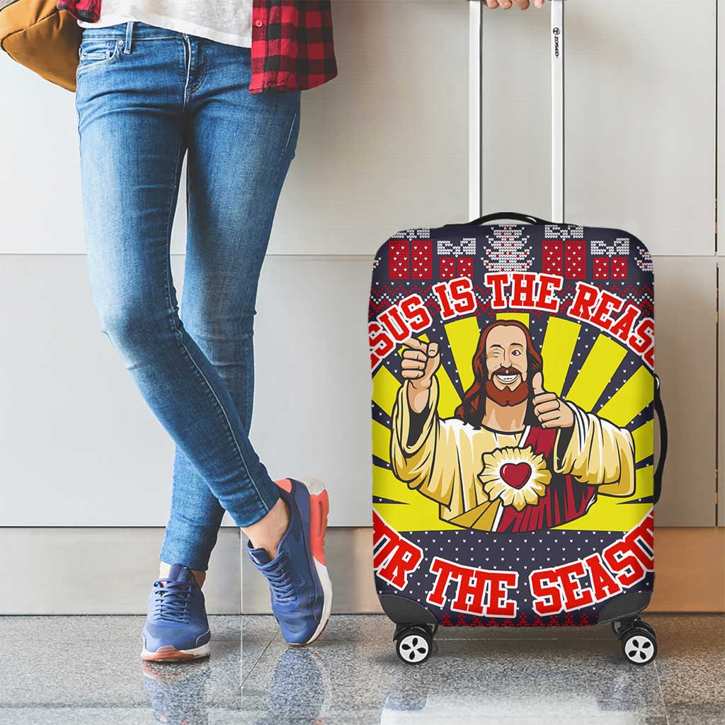 Jesus Is The Reason For The Season Christmas Luggage Cover Funny Xmas Holiday Patterns - Wonder Print Shop
