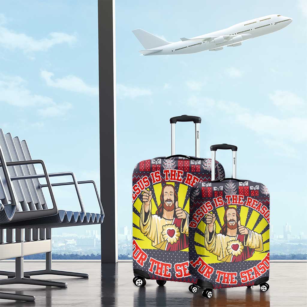 Jesus Is The Reason For The Season Christmas Luggage Cover Funny Xmas Holiday Patterns - Wonder Print Shop