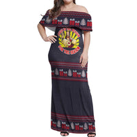 Jesus Is The Reason For The Season Christmas Off Shoulder Maxi Dress Funny Xmas Holiday Patterns - Wonder Print Shop