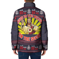 Jesus Is The Reason For The Season Christmas Padded Jacket Funny Xmas Holiday Patterns - Wonder Print Shop