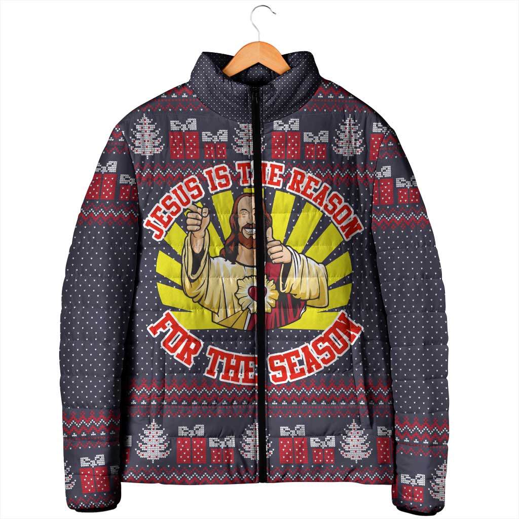 Jesus Is The Reason For The Season Christmas Padded Jacket Funny Xmas Holiday Patterns - Wonder Print Shop