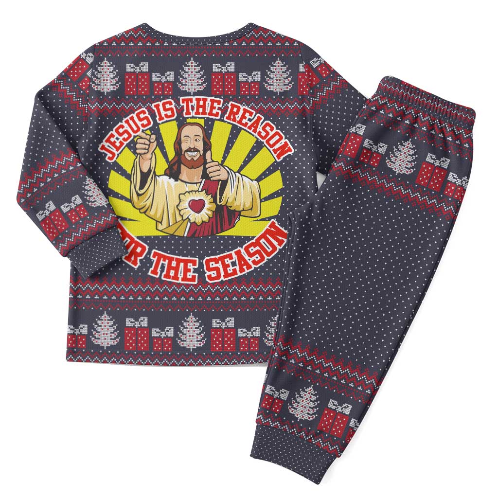 Jesus Is The Reason For The Season Christmas Pajama Set Funny Xmas Holiday Patterns - Wonder Print Shop