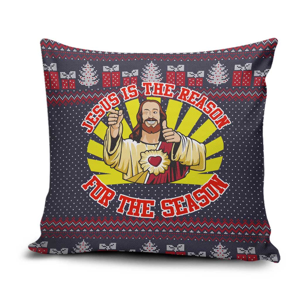 Jesus Is The Reason For The Season Christmas Pillow Cover Funny Xmas Holiday Patterns - Wonder Print Shop