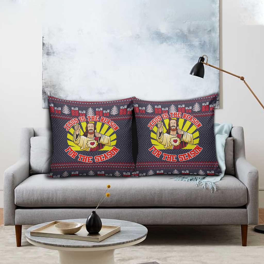 Jesus Is The Reason For The Season Christmas Pillow Cover Funny Xmas Holiday Patterns - Wonder Print Shop