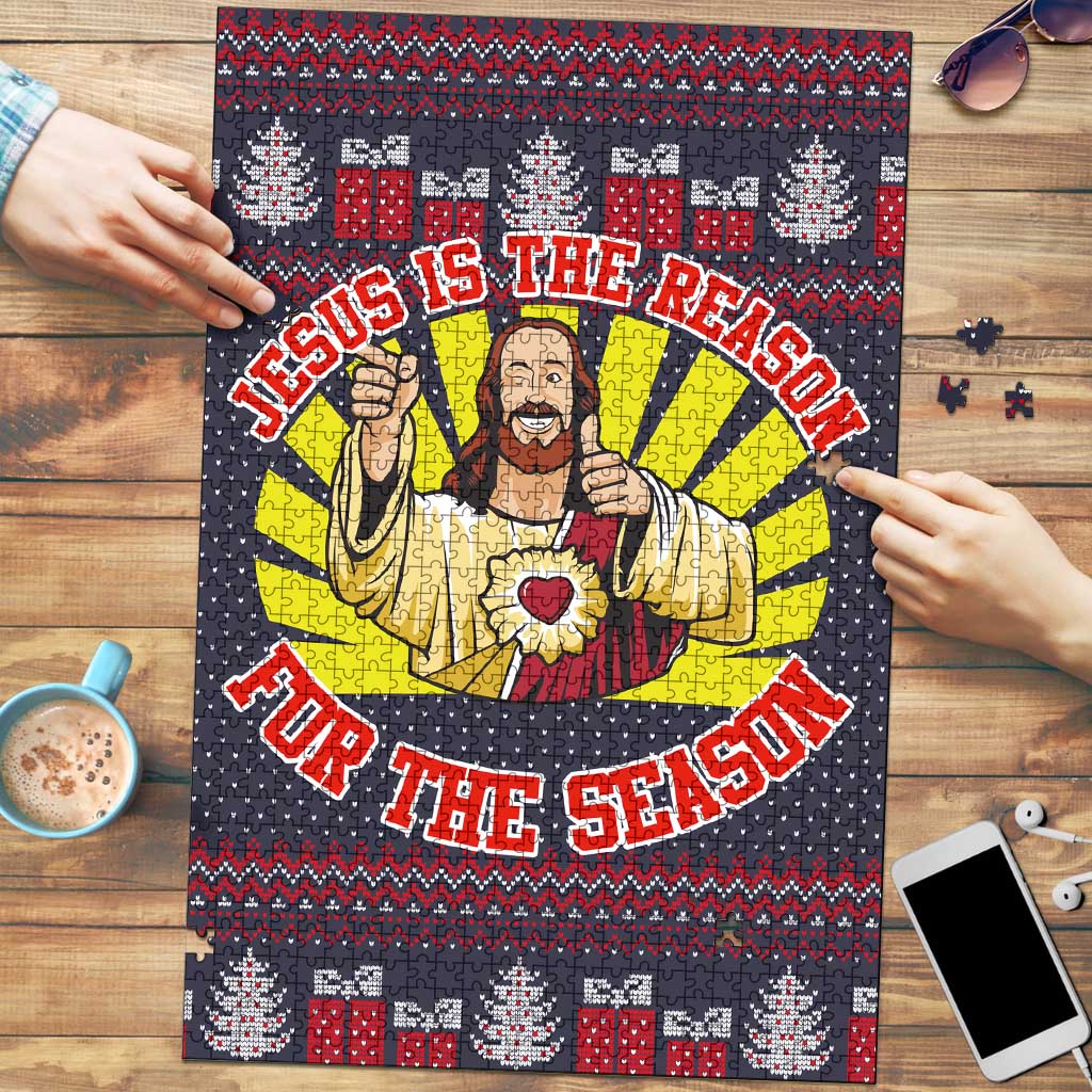 Jesus Is The Reason For The Season Christmas Puzzle Funny Xmas Holiday Patterns - Wonder Print Shop