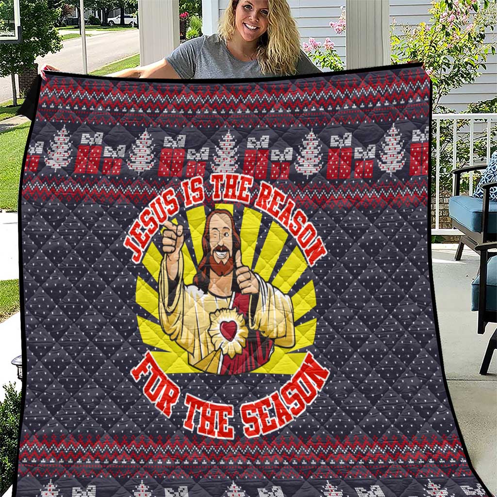 Jesus Is The Reason For The Season Christmas Quilt Funny Xmas Holiday Patterns - Wonder Print Shop