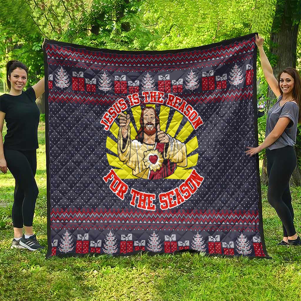 Jesus Is The Reason For The Season Christmas Quilt Funny Xmas Holiday Patterns - Wonder Print Shop