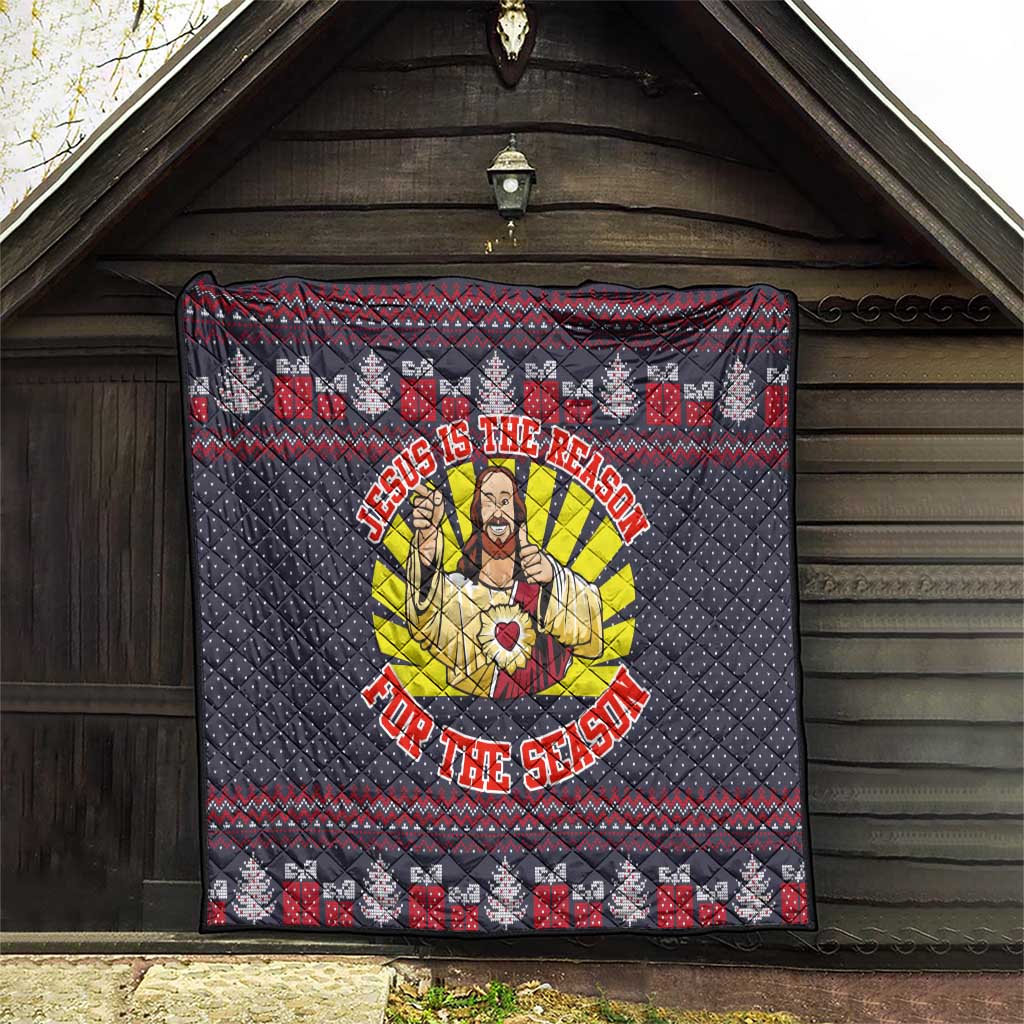 Jesus Is The Reason For The Season Christmas Quilt Funny Xmas Holiday Patterns - Wonder Print Shop