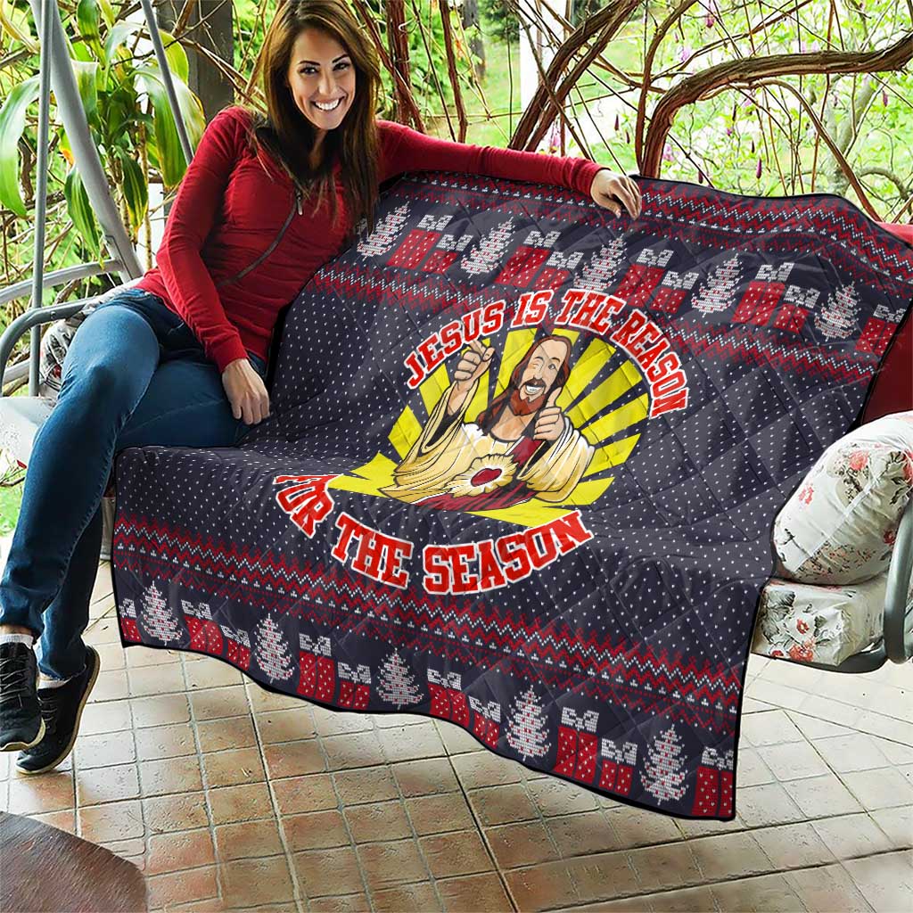 Jesus Is The Reason For The Season Christmas Quilt Funny Xmas Holiday Patterns - Wonder Print Shop