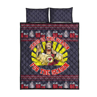 Jesus Is The Reason For The Season Christmas Quilt Bed Set Funny Xmas Holiday Patterns - Wonder Print Shop