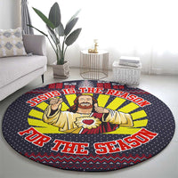 Jesus Is The Reason For The Season Christmas Round Carpet Funny Xmas Holiday Patterns - Wonder Print Shop