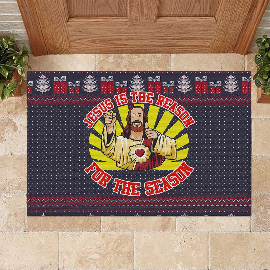Jesus Is The Reason For The Season Christmas Rubber Doormat Funny Xmas Holiday Patterns - Wonder Print Shop