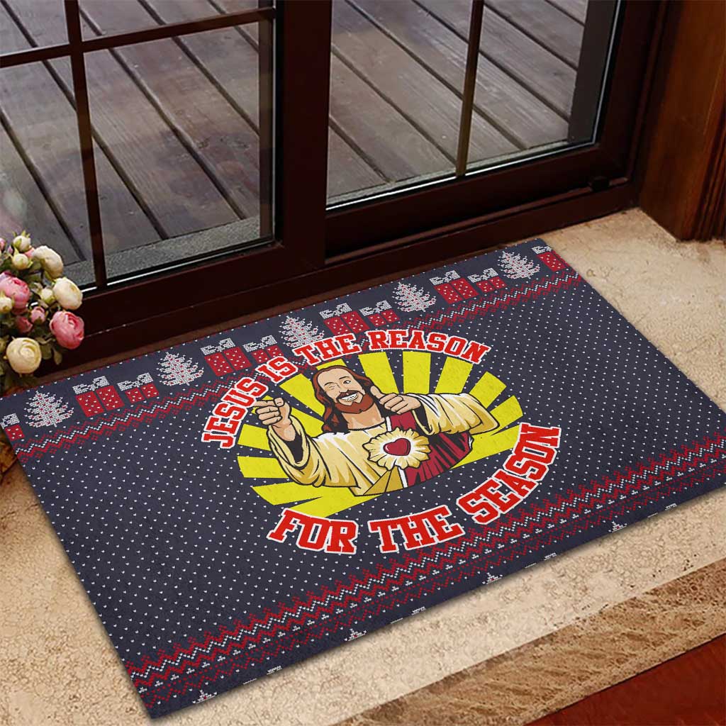 Jesus Is The Reason For The Season Christmas Rubber Doormat Funny Xmas Holiday Patterns - Wonder Print Shop