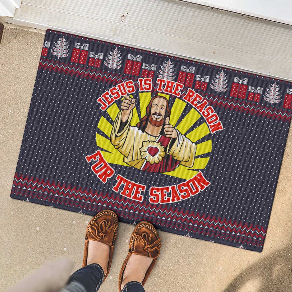 Jesus Is The Reason For The Season Christmas Rubber Doormat Funny Xmas Holiday Patterns - Wonder Print Shop