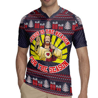 Jesus Is The Reason For The Season Christmas Rugby Jersey Funny Xmas Holiday Patterns - Wonder Print Shop