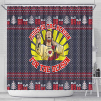 Jesus Is The Reason For The Season Christmas Shower Curtain Funny Xmas Holiday Patterns - Wonder Print Shop