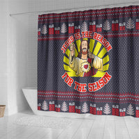 Jesus Is The Reason For The Season Christmas Shower Curtain Funny Xmas Holiday Patterns - Wonder Print Shop