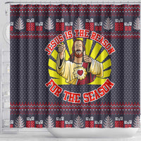 Jesus Is The Reason For The Season Christmas Shower Curtain Funny Xmas Holiday Patterns - Wonder Print Shop